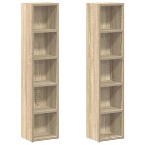 vidaXL Skř&iacute;ňky na CD 2 ks dub sonoma 21 x 16 x 93,5 cm dřevotř&iacute;ska