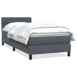 vidaXL Box spring postel s matrac&iacute; tmavě &scaron;ed&aacute; 80x210 cm samet