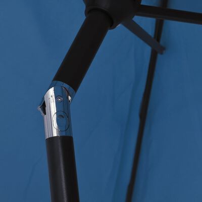 vidaXL Zahradní slunečník s kovovou tyčí 300 x 200 cm azurový