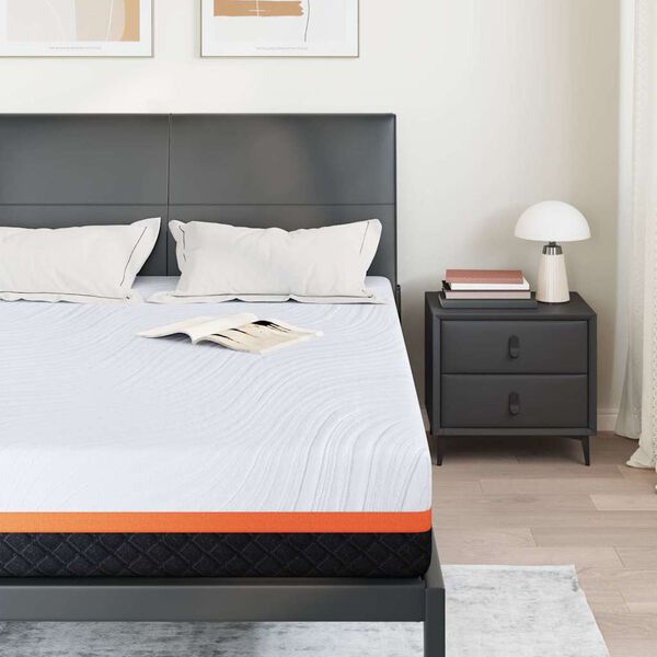 vidaXL Matrace B&iacute;l&aacute; a &scaron;ed&aacute; 140 x 190 cm Žak&aacute;rov&aacute; tkanina