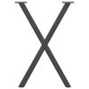 vidaXL Nohy k j&iacute;deln&iacute;mu stolu ve tvaru X, 2 ks, antracitov&eacute;, 57 x (72-73) cm, ocel