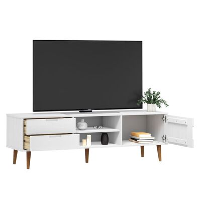 vidaXL TV stolek MOLDE bílý 158 x 40 x 49 cm masivní borové dřevo