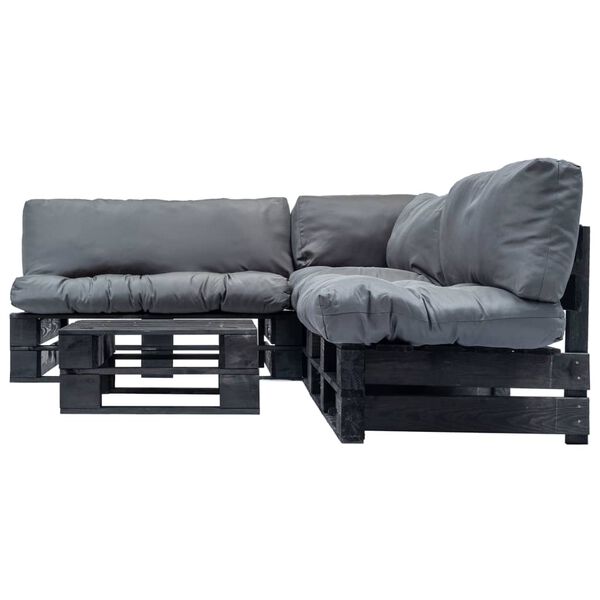 vidaXL 4d&iacute;ln&aacute; zahradn&iacute; sedac&iacute; souprava z palet &scaron;ed&eacute; podu&scaron;ky dřevo