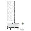vidaXL Zahradn&iacute; pl&aacute;nter s zavlažov&aacute;n&iacute;m a koly B&iacute;l&aacute; 40 x 40 x 132 cm PP