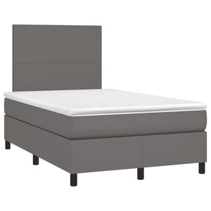 vidaXL Box spring postel s matrac&iacute; &scaron;ed&aacute; 120x190 cm uměl&aacute; kůže