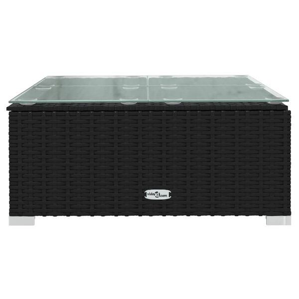 vidaXL Zahradn&iacute; konferenčn&iacute; stolek čern&yacute; 60x60x30 cm polyratan a sklo