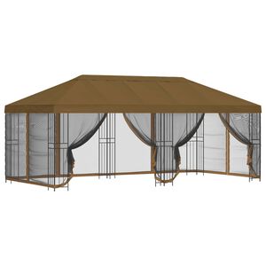 vidaXL Alt&aacute;n s bočn&iacute;mi stěnami 6 x 3 m Taupe Polyester a ocel 190 gsm