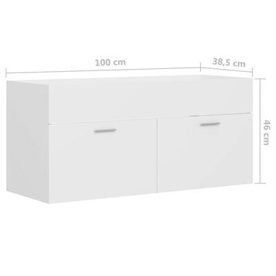 vidaXL Skříňka pod umyvadlo bílá 100 x 38,5 x 46 cm dřevotříska