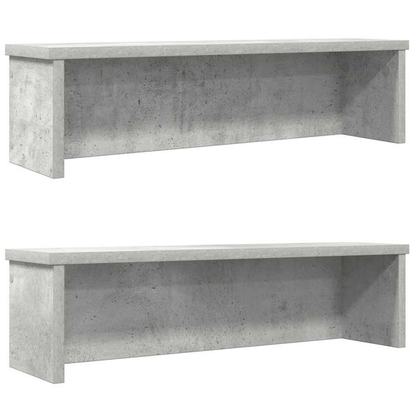 vidaXL kuchyňsk&eacute; reg&aacute;ly stohovateln&eacute; 2 pcs betonově &scaron;ed&aacute; 60x15x16 cm