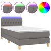 vidaXL Box spring postel s matrac&iacute; a LED tmavě &scaron;ed&aacute; 90x190 cm textil