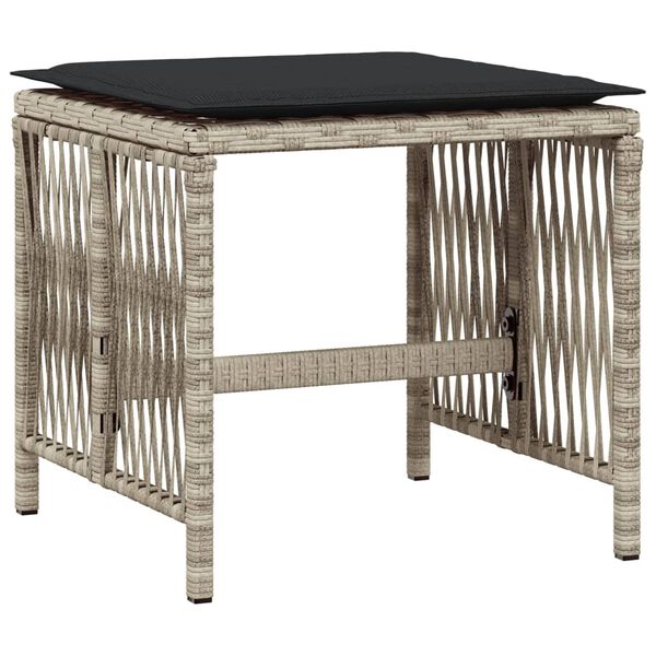 vidaXL 9d&iacute;ln&yacute; zahradn&iacute; j&iacute;deln&iacute; set s podu&scaron;kami světle &scaron;ed&yacute; polyratan