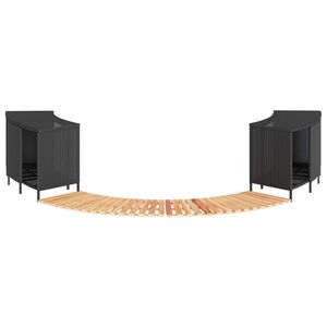 vidaXL Obruba k v&iacute;řivce čern&aacute; polyratan a masivn&iacute; ak&aacute;ciov&eacute; dřevo