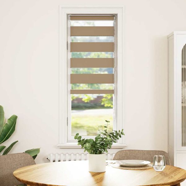 vidaXL Zebra roleta p&iacute;skově hněd&aacute; &scaron;&iacute;řka l&aacute;tky 45,9 cm polyester