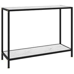 vidaXL Konzolov&yacute; stolek b&iacute;l&yacute; 100 x 35 x 75 cm tvrzen&eacute; sklo