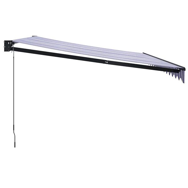 vidaXL Zatahovac&iacute; mark&yacute;za modr&aacute; a b&iacute;l&aacute; 4 x 3 m textil a hlin&iacute;k