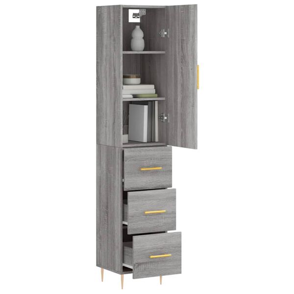 vidaXL Skř&iacute;ň highboard &scaron;ed&aacute; sonoma 34,5 x 34 x 180 cm kompozitn&iacute; dřevo