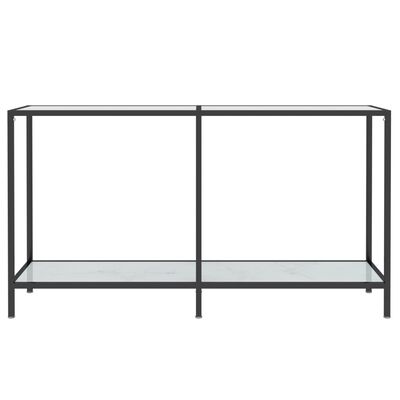 vidaXL Konzolový stolek bílý 140 x 35 x 75,5 cm tvrzené sklo