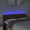 vidaXL Čelo postele s LED tmavě hněd&eacute; 144x5x78/88 cm textil