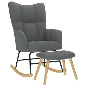 vidaXL Houpac&iacute; křeslo s podnožkou tmavě &scaron;ed&eacute; textil