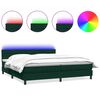 vidaXL Box spring postel s matrac&iacute; a LED tmavě zelen&aacute; 180x220 cm samet