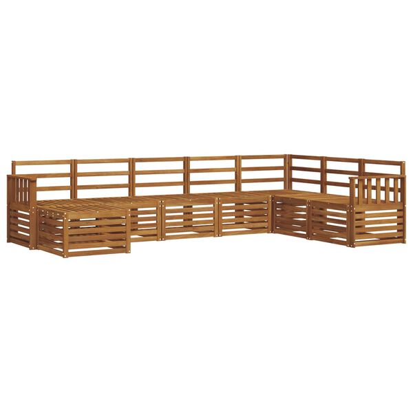 vidaXL Sedac&iacute; soupravy 8 pcs Př&iacute;rodn&iacute; Masivn&iacute; ak&aacute;tov&eacute; dřevo