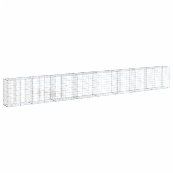 vidaXL Gabionový koš s víkem 800 x 50 x 100 cm pozinkované železo