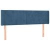 vidaXL Čelo postele typu u&scaron;&aacute;k tmavě modr&aacute; 147x16x78/88 cm samet