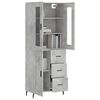 vidaXL Skř&iacute;ň highboard betonově &scaron;ed&aacute; 69,5x34x180 cm kompozitn&iacute; dřevo