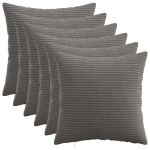 vidaXL Povlak na pol&scaron;t&aacute;ř 6 pcs HEERLEN Tmavě &scaron;ed&aacute; 30 x 30 cm man&scaron;estr