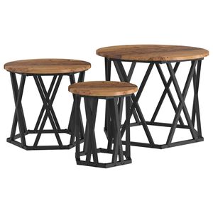 vidaXL Sestavovac&iacute; bočn&iacute; stůl 3 ks Star&eacute; dřevo 53 x 53 x 40 cm