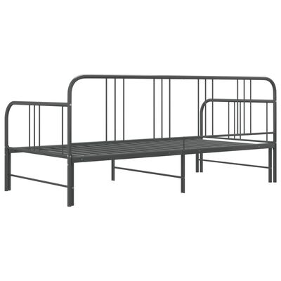vidaXL Rám vysouvací postele/pohovky šedý kovový 90 x 200 cm
