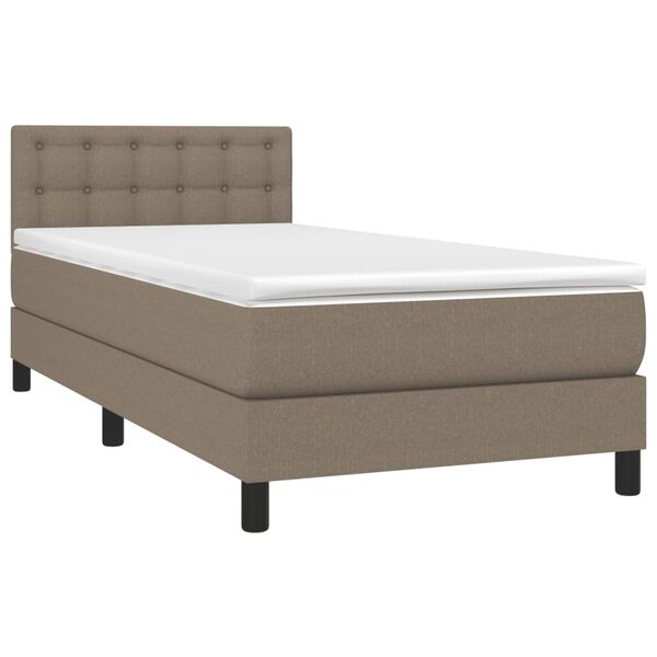 vidaXL Box spring postel s matrac&iacute; a LED taupe 80 x 200 cm textil