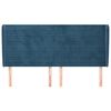 vidaXL Čelo postele typu u&scaron;&aacute;k tmavě modr&aacute; 203x23x118/128 cm samet