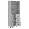 vidaXL Skř&iacute;ň highboard betonově &scaron;ed&aacute; 69,5x34x180 cm kompozitn&iacute; dřevo