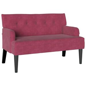 vidaXL Chesterfield lavice V&iacute;no Červen&eacute; 112 x 65,5 x 75 cm samet