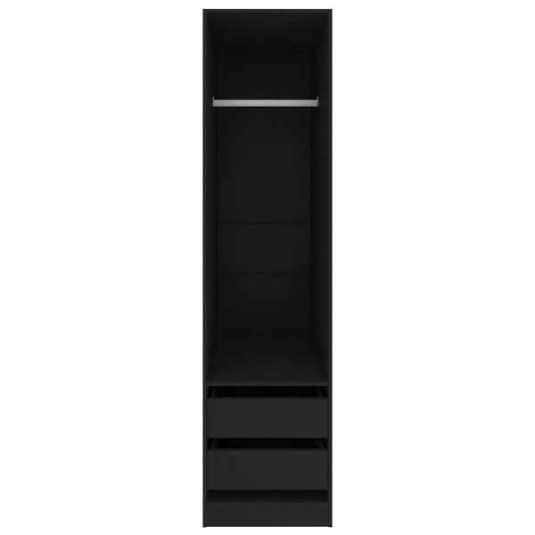 vidaXL Šatní skříň se zásuvkami černá 50x50x200 cm kompozitní dřevo