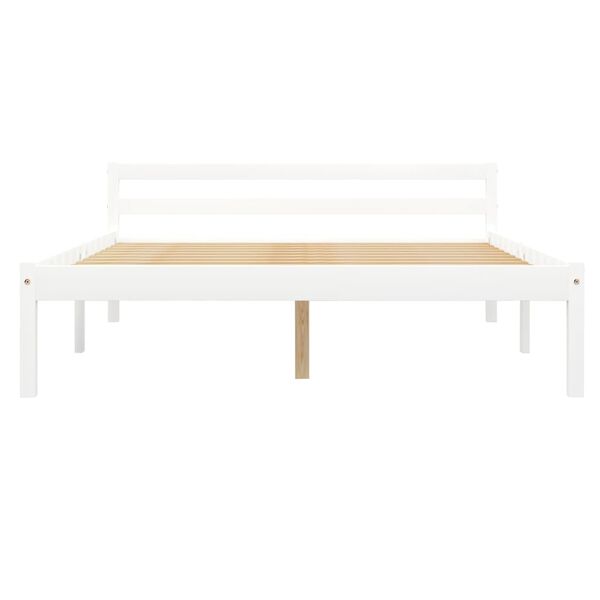 vidaXL R&aacute;m postele se 2 z&aacute;suvkami b&iacute;l&yacute; masivn&iacute; borovice 140 x 200 cm