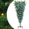 vidaXL Uměl&yacute; pre-lit v&aacute;nočn&iacute; stromek vzhůru nohama s koulemi 120 cm