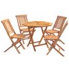 vidaXL 5d&iacute;ln&yacute; skl&aacute;dac&iacute; zahradn&iacute; bistro set Př&iacute;rodn&iacute;