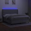vidaXL Box spring postel s matrac&iacute; a LED světle &scaron;ed&aacute; 180x200 cm textil