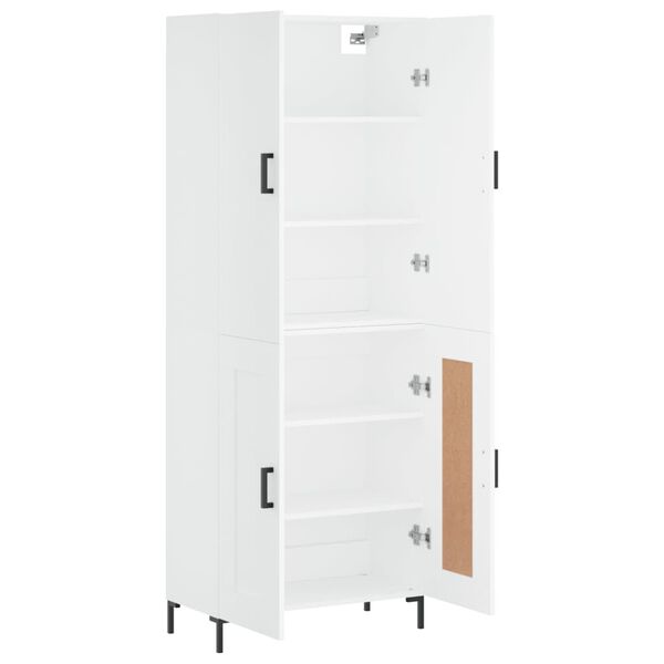 vidaXL Skř&iacute;ň highboard b&iacute;l&aacute; 69,5 x 34 x 180 cm kompozitn&iacute; dřevo