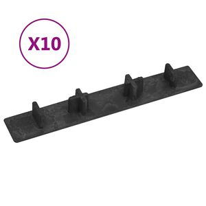 vidaXL Koncov&eacute; krytky 10 ks čern&eacute; plast