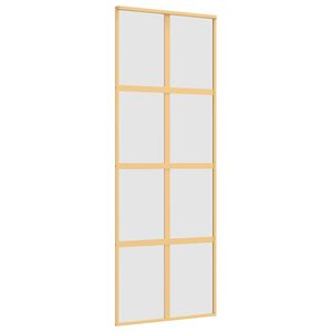 vidaXL Posuvn&eacute; dveře zlat&eacute; 76 x 205 cm ml&eacute;čn&eacute; ESG sklo a hlin&iacute;k