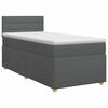 vidaXL Postel boxspring s matrac&iacute; s čelo Tmavě &scaron;ed&aacute; 90 x 200 cm Textil