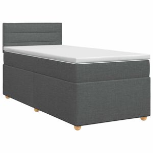 vidaXL Postel boxspring s matrac&iacute; s čelo Tmavě &scaron;ed&aacute; 90 x 200 cm Textil