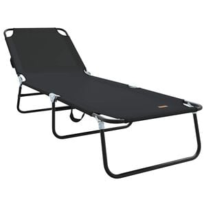 vidaXL Skl&aacute;dac&iacute; leh&aacute;tko Čern&aacute; 188 x 57 x 86,5 cm Polyester
