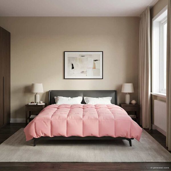 vidaXL Celoročn&iacute; přikr&yacute;vka &Scaron;něrov&aacute;n Růžov&aacute; 200 x 240 cm Mikrovl&aacute;kno