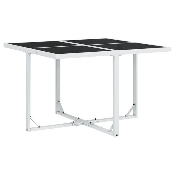 vidaXL 9dílný zahradní jídelní set s poduškami bílý textilen