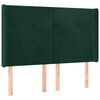 vidaXL Čelo postele typu u&scaron;&aacute;k tmavě zelen&aacute; 147x16x118/128 cm samet