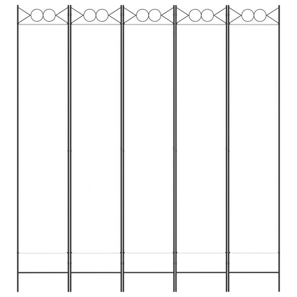 vidaXL 5dílný paraván bílý 200x220 cm textil